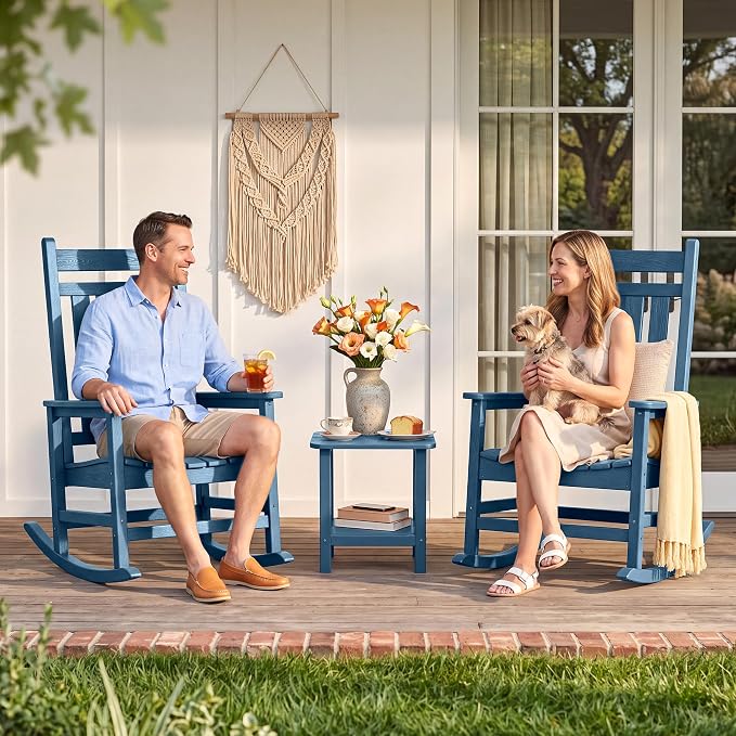 SERWALL Outdoor Rocking Chair, Oversized Rocking Chair - Image 2