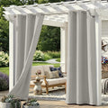 Set of 4 Outdoor Curtains for Patio Waterproof, Breathable Grommet Panels for by Sunshelf