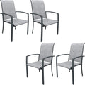 DIFY Patio Chairs Set of 4, Stackable Outdoor Dining Chairs by DIFY