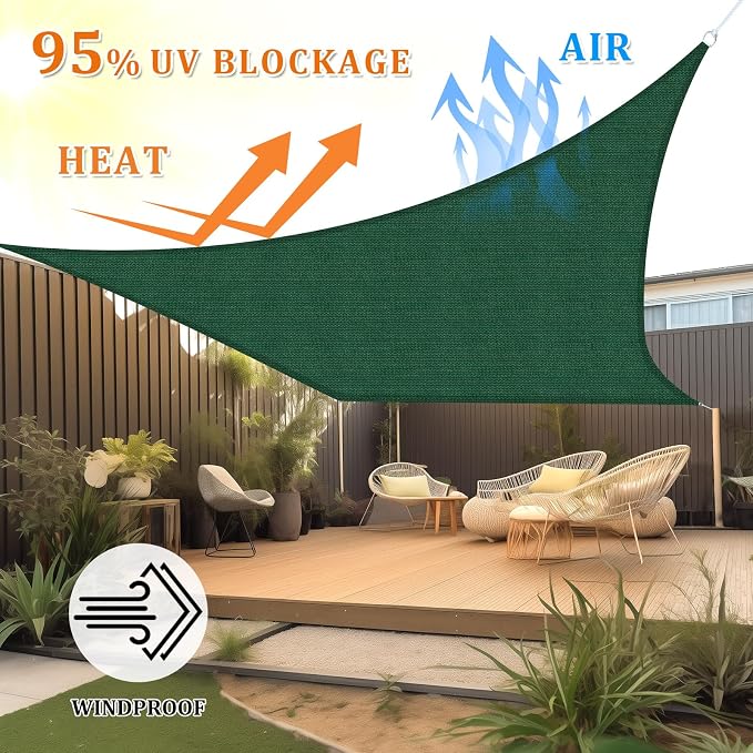 Shade&Beyond 4'x8' Sun Shade Sail Canopy Rectangle, UV Block Breathable Curved - Image 2