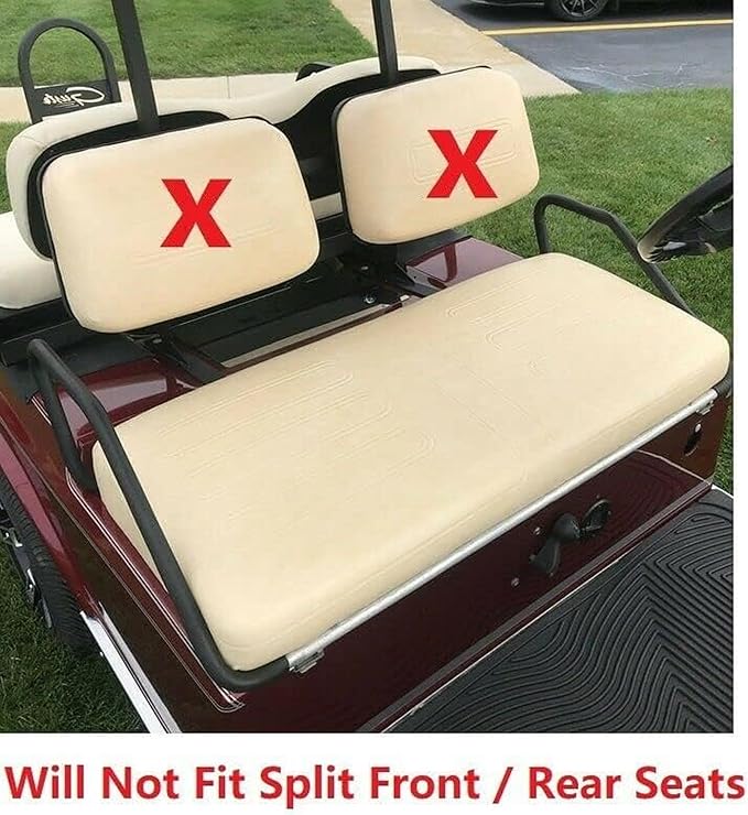 Huskey 4PCS Golf Cart Front/Rear Seat Covers for EZGO Freedom TXT 2014+, Valor Custom Two-Tone Black/Blue Diamond Stitching with Blue Piping, Marine Grade Vinyl Material, Staple on Design