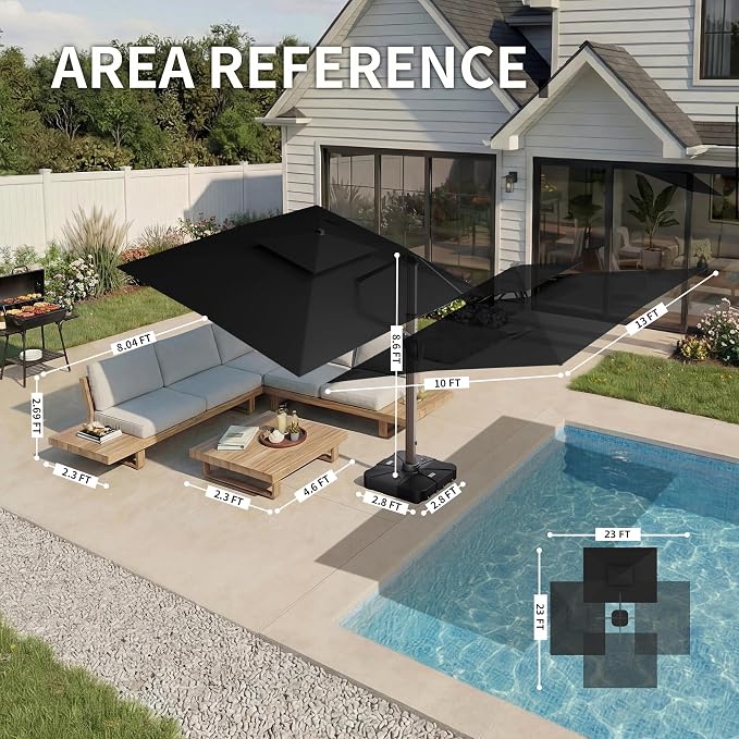 10 X 13 FT Cantilever Patio Umbrella Outdoor - Image 4