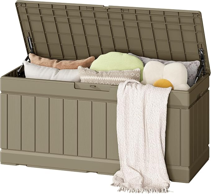 Flamaker Outdoor Storage Box 80 Gallon Resin Waterproof Deck Box | Delivery Box by Flamaker