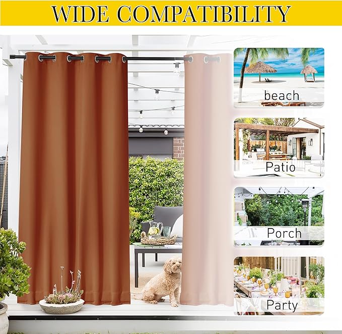 NICETOWN 2 PCs Waterproof Outdoor Curtains - Image 7