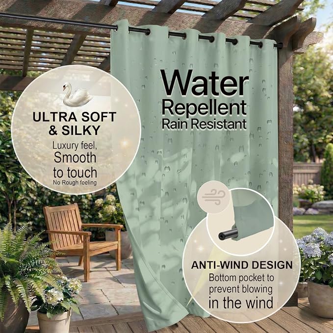 Outdoor Indoor Curtains W52 x L108 - Image 4