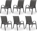 Patio Dining Chairs Set of 6, Outdoor Stackable Dining Chairs High Back by VonzoyHome