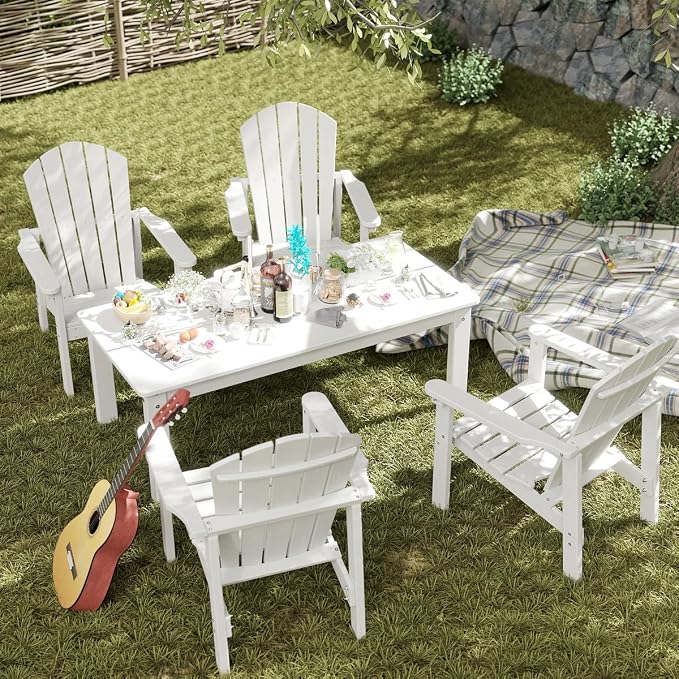 Stackable Adirondack Chairs Set of 4, Compact HDPE, All-Weather - Image 2