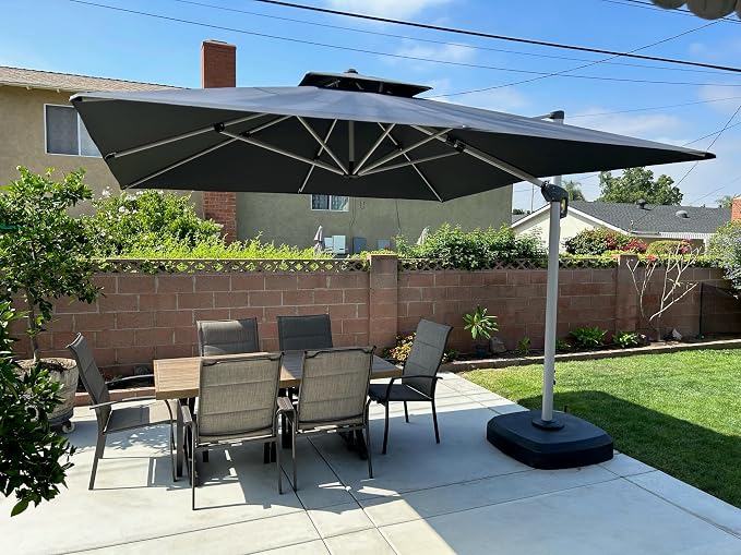 PURPLE LEAF Cantilever Outdoor Umbrella 11' x 11' Large Double Top, 3-Yr - Image 3