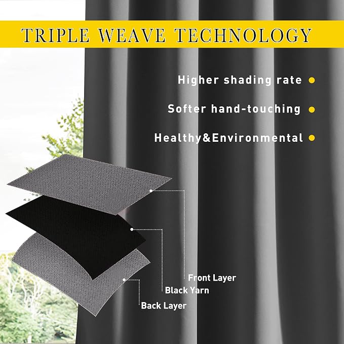 NICETOWN 2 PCs Weighted Outdoor Curtains - Image 5