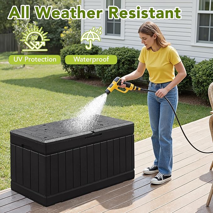 Devoko 78 Gallon Deck Box, Waterproof Resin Outdoor Storage Box | Outdoor - Image 3