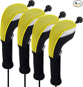 Andux 4pcs/Pack Long Neck Golf Hybrid Club Head Covers Dial No. Tag CTMT-02