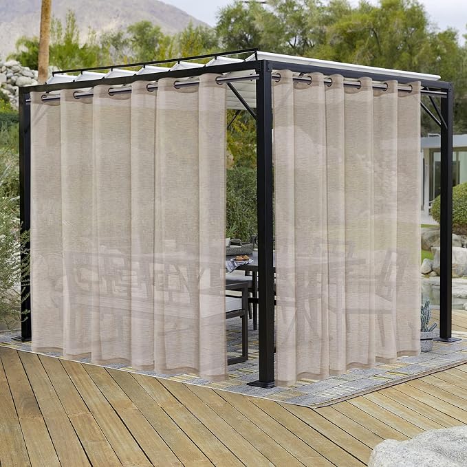 LORDTEX Burlap Linen Look Outdoor Curtain by LORDTEX