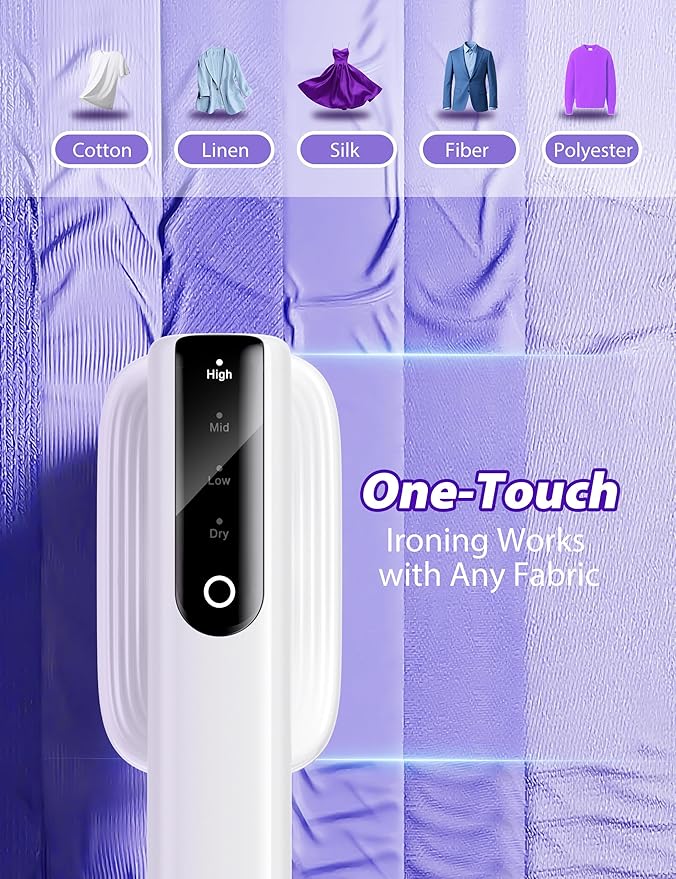 Travel Steamer for Clothes,15s Fast Heat-up Portable Iron,35mins Runtime & 180ml Large Tank,25g/min Steam,Ceramic Panel,Stands on Desk,Wrinkle Remover for Travel, Home, Office(White)