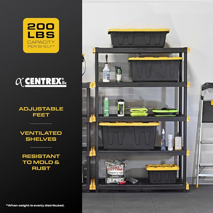 CX 5-Tier Heavy Duty Plastic Storage Shelves - Image 5
