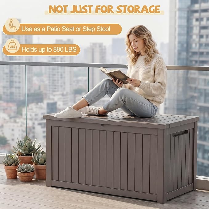 Outdoor Storage Box Waterproof, 360 Gal Gen 2 Resin Deck Box - Image 7