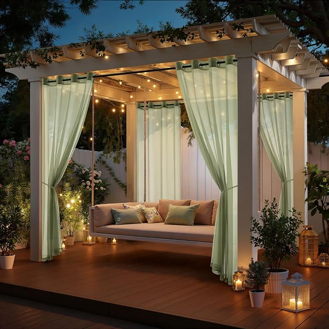 MIULEE Sage Green Outdoor Curtain - Image 5