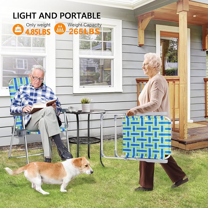 VINGLI Aluminum Patio Lawn Chairs Folding 1 Pack - Image 4