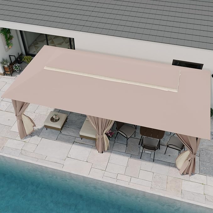 10'x20' Outdoor Gazebo, Metal Frame Heavy Duty Patio Canopy Tent Shelter - Image 4