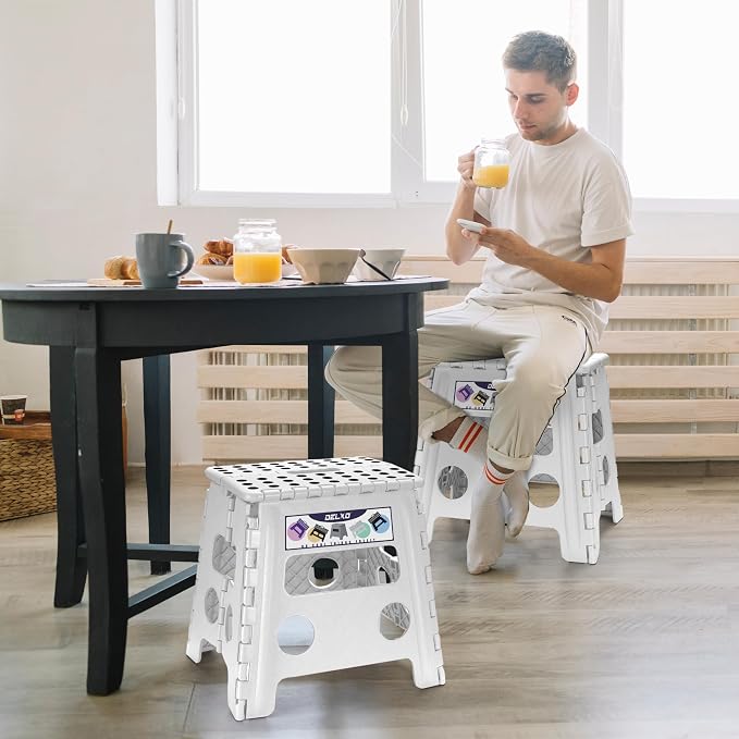Delxo Folding Step Stool 13 Inch, 300 Lbs Step Stool - Image 3