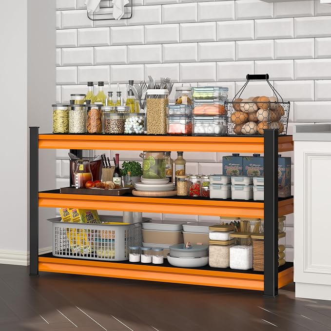 3-Tier Garage Shelving Heavy Duty, 1600lbs Load Capacity Utility Rack Shelves & - Image 6