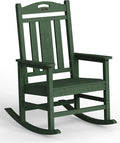 Oversized Outdoor Rocking Chair, High Back Patio Rockers, Deep Green | by CIOKEA