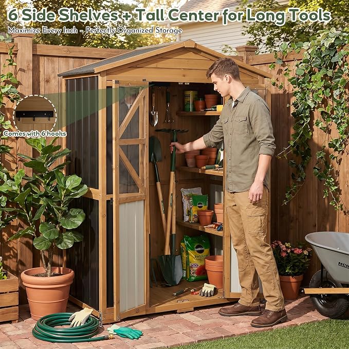 Outdoor Storage Cabinet, Weatherproof Garden Shed - Image 2