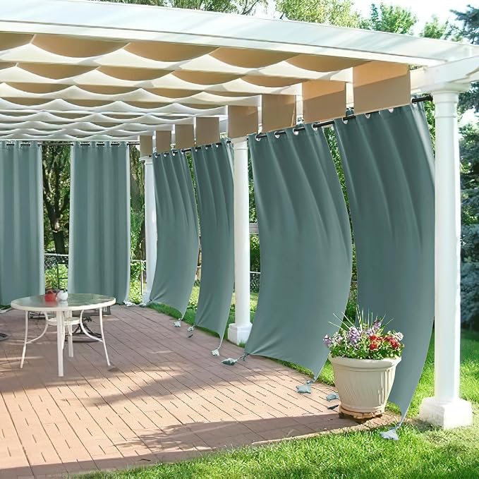 RYB HOME Outdoor Curtains for Patio Windproof - Image 2
