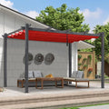 PURPLE LEAF Against Wall Pergola 9.5' X 13' Sliding Aluminum Canopy, Terra | by PURPLELEAF