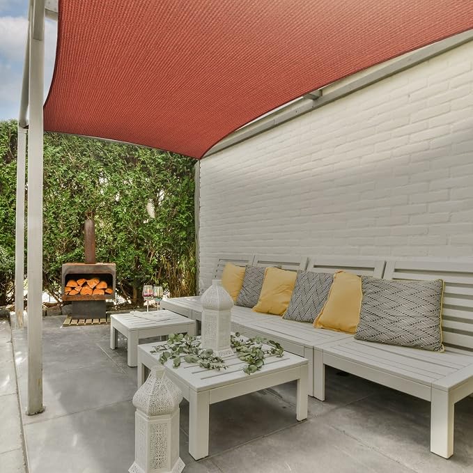 AsterOutdoor Sun Shade Sail Rectangle 8' x 12' UV Block Canopy - Image 8