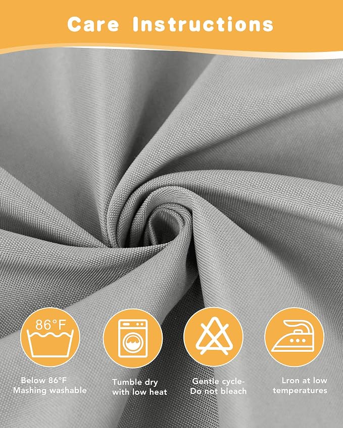 Extra Wide Outdoor Curtains for Patio Waterproof 2 Pcs 110x84 Inch Silver | - Image 5
