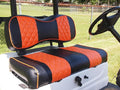 Huskey Golf Cart Front Rear Seat Covers for Club Car Precedent 2004+ Models, Custom Fit, Black/Orange Diamond Stitching, Marine Grade Vinyl Material,Staple On