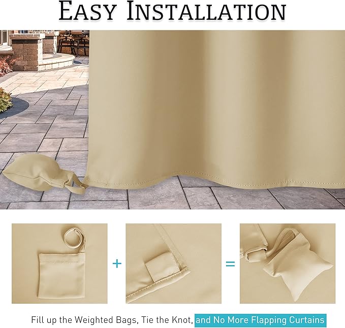 RYB HOME Extra Wide Outdoor Curtains - Image 5