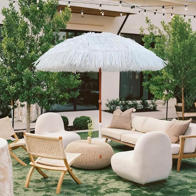 AMMSUN 7.5ft Hula Thatched Hawaiian Tiki Patio Beach Umbrella - Image 5