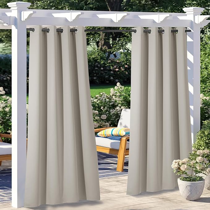 NICETOWN 2 Panels Natural Outdoor Curtains by NICETOWN