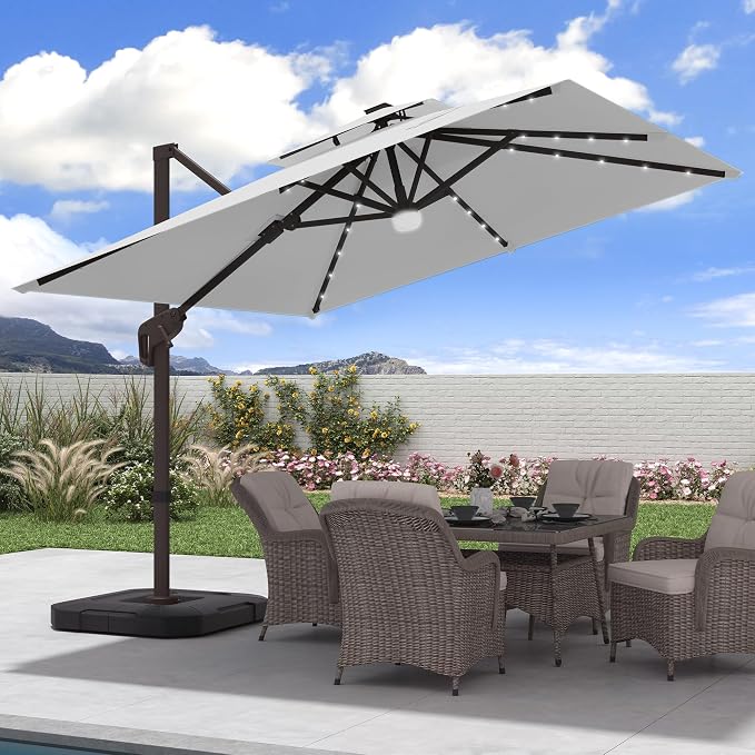 JZAC & QZYD 9x9 FT Cantilever Offset Patio Umbrella by JZACQZYDpatioumbrella
