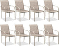Outdoor Chairs Set of 8, Stackable Patio Dining Chairs by Offeroutdoorsolutions