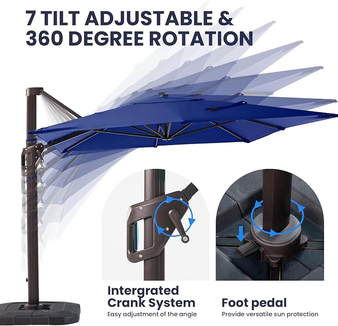 9' X 12' Cantilever Patio Outdoor Umbrella - Image 4