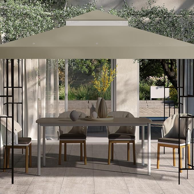 10x10 FT Gazebo Replacement Top, Canopy Replacement Cover Double Tiered - Image 5