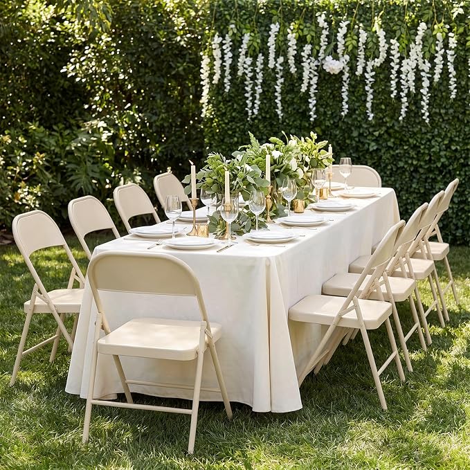 4 Pack All Metal Folding Chairs, Heavy Duty Foldable Chair Waterproof Resistant - Image 8