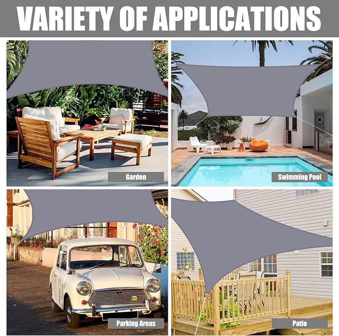 Neween Waterproof Sun Shade Sail Square UV Block Canopy - Image 6