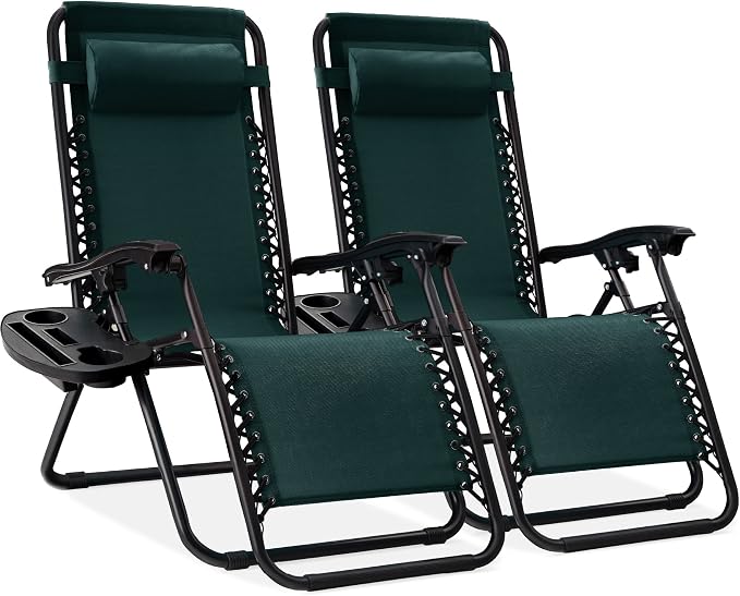 Best Choice Products Set of 2 Adjustable Steel Mesh Zero Gravity Lounge Chair by Unknown