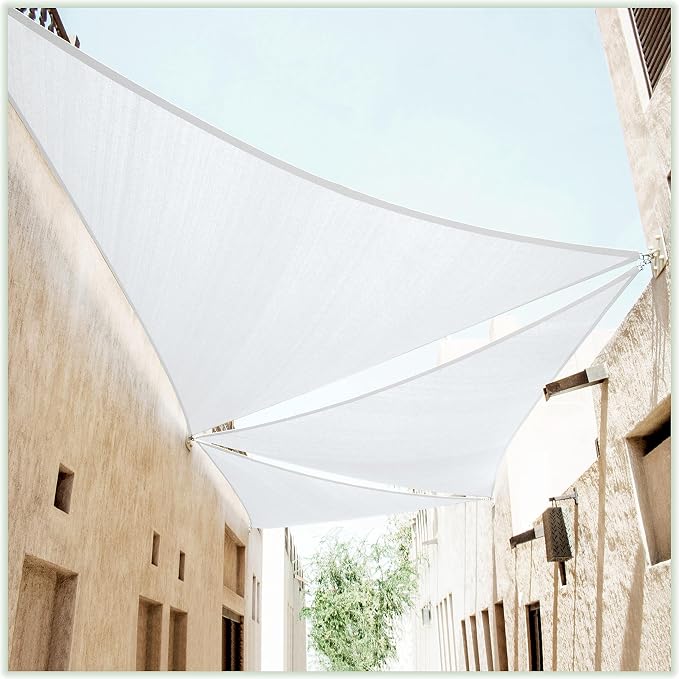 ColourTree 16' x 16' x 16' White Sun Shade Sail Triangle CTSLT16 by ColourTree