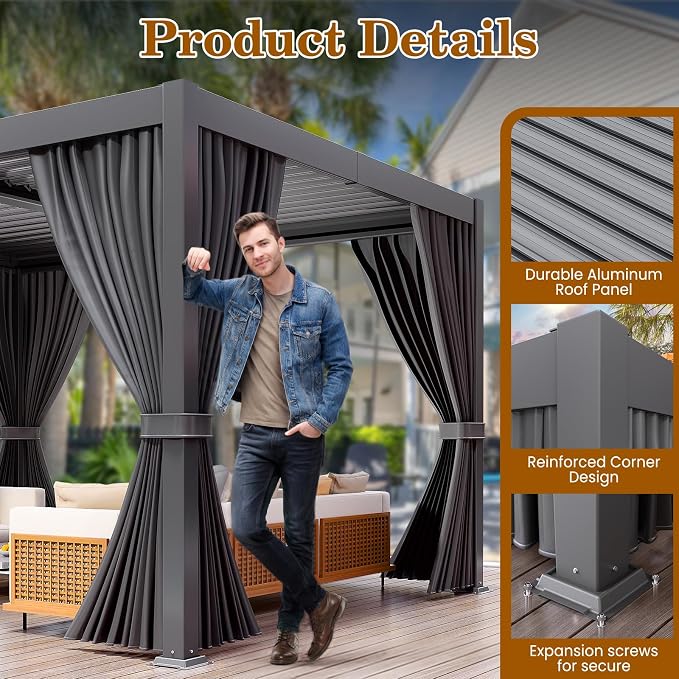 10 x 12 FT Louvered Pergola - Image 8