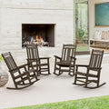 LUE BONA Outdoor Rocking Chairs Set of 4, Weather Resistant HDPS Poly Rocker by LUEBONA