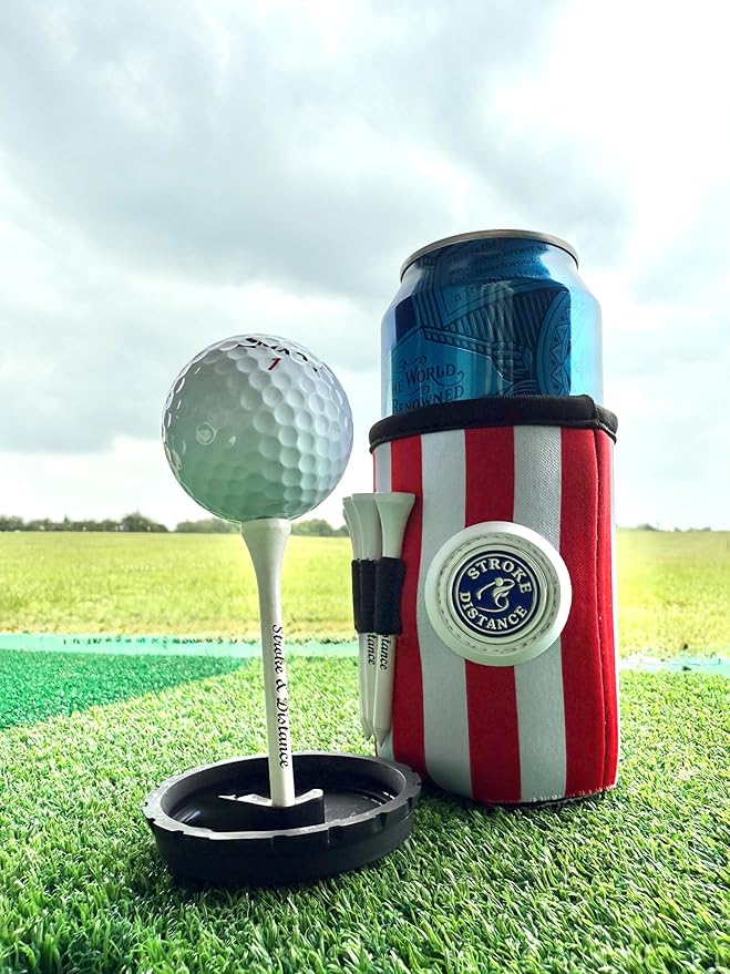 Can Cap Tee 3 Pack: Ultimate Beverage Protection & Golf Tee in One - Red White and Blue