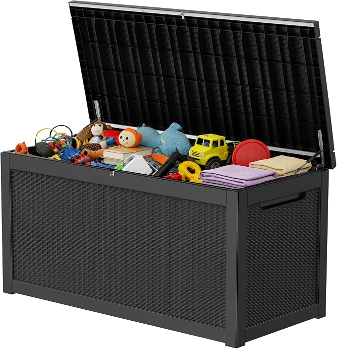 320 Gallon Outdoor Storage Box Resin Deck Box All Weather Waterproof Large by Decksplore%E2%80%94BuiltforOutdoor
