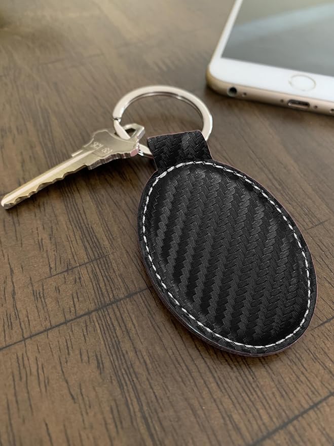 LaserGram Oval Keychain, Sunflowers, Personalized Engraving Included