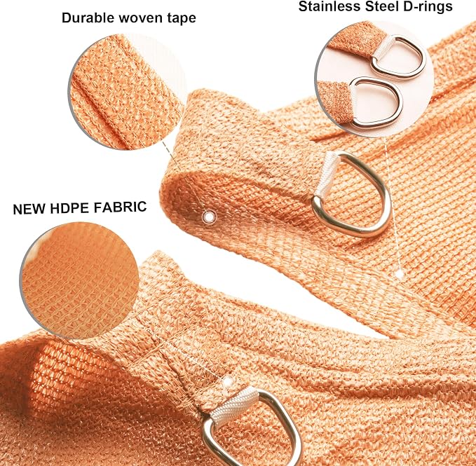 Sun Shade Sail 14'x20' Peach Fuzz Rectangle Custom Size | 95% UV Block - Image 3