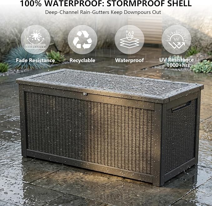 Outdoor Storage Box, 320 Gallon Waterproof Deck Box, Dual Gas-Spring Ultimate - Image 5