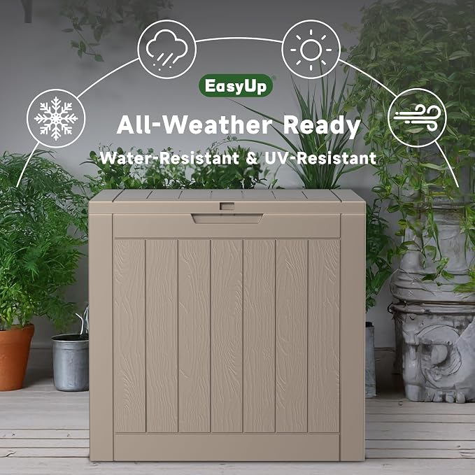 Outdoor Storage Box 38 Gallon Waterproof Resin Deck Boxes, - Image 5